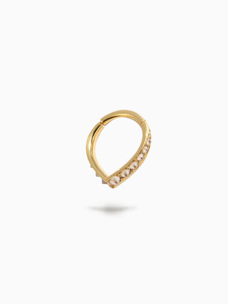 Studded Teardrop Hoop Champagne