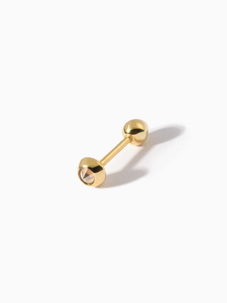 Stud Diamond Teardrop Barbell M Champagne