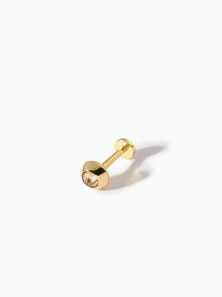Stud Diamond Flatback Barbell L Champagne