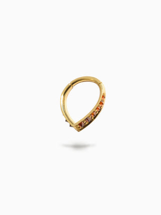 Studded Teardrop Hoop Cognac