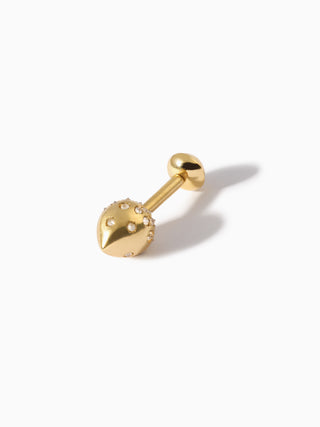Studded Teardrop Diamond Stud Barbell L Champagne