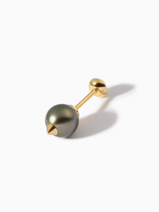 Studded Pearl and Stud Diamond Barbell S+L Black Champagne