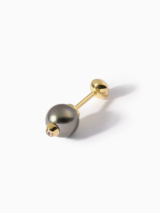 Stud Diamond Studded Pearl Barbell S+L Black