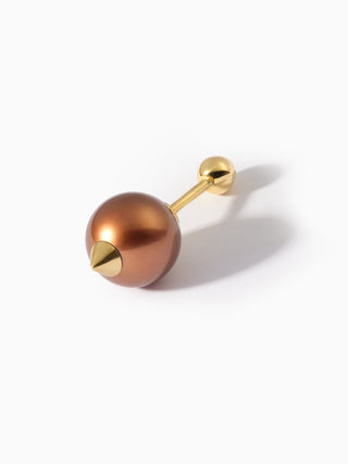Studded Pearl Teardrop Barbell L+M Brown
