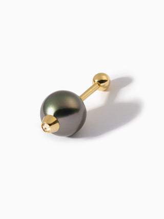 Diamond Studded Pearl Teardrop Barbell L+M Black