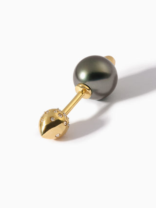 Studded Teardrop + Diamond Studded Pearl Barbell L Black