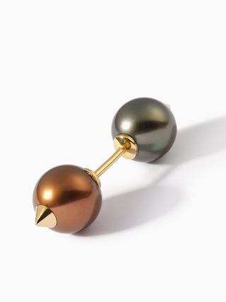 Studded Pearl Barbell L Brown Black