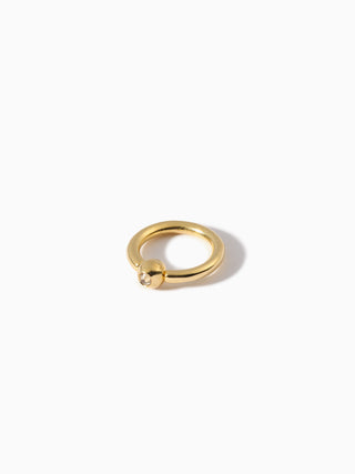Studded Teardrop Captive Ring 14G S Champagne