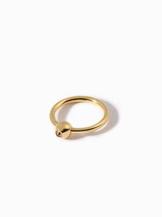 Studded Teardrop Captive Ring 14G L Champagne