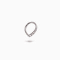 Studded Teardrop Hoop White