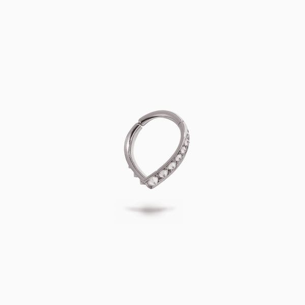 Studded Teardrop Hoop WG