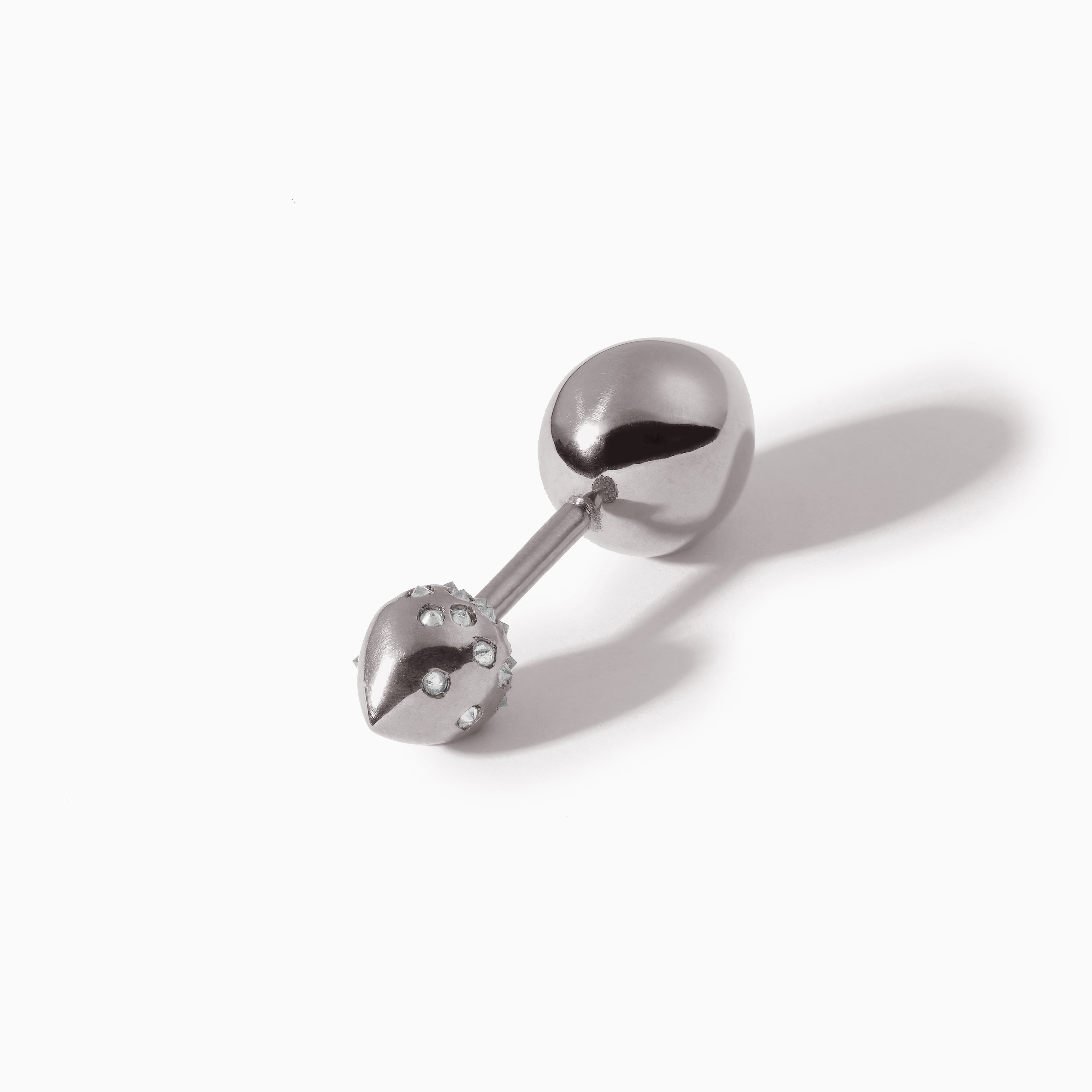 Studded + Simple Teardrop Barbell L+XL WG