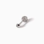 Studded Teardrop Diamond Stud Barbell L WG