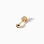 Studded Teardrop Diamond Stud Barbell L Champagne