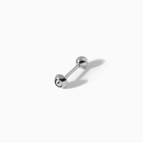 Stud Diamond Teardrop Barbell M WG