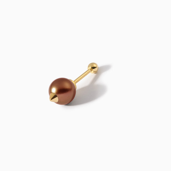 Studded Pearl Teardrop Barbell S Brown