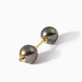 Diamond Studded Pearl Barbell L Black