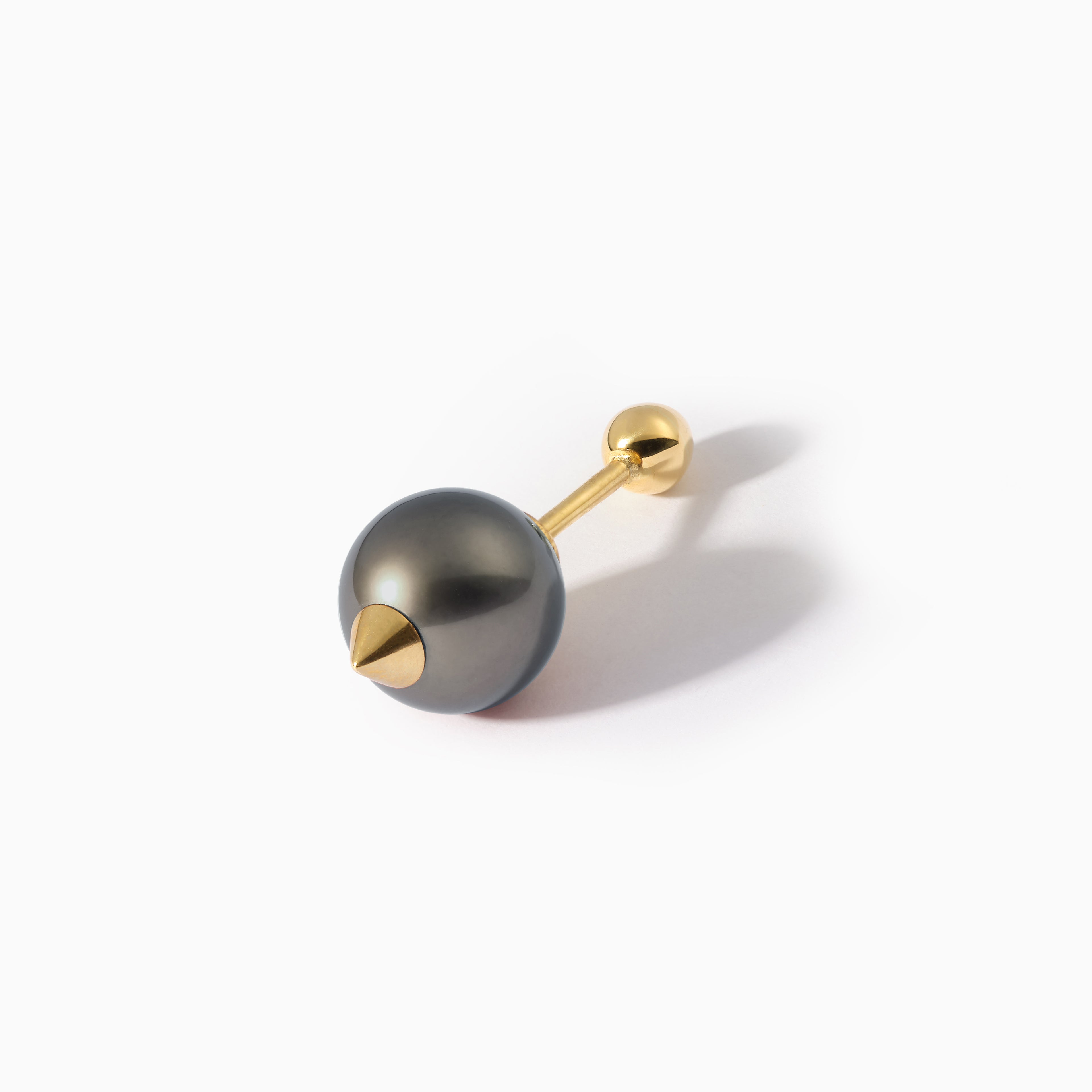 Studded Pearl Teardrop Barbell L+M Black