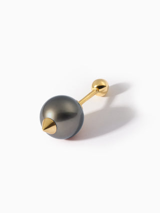 Studded Pearl Teardrop Barbell L+M Black