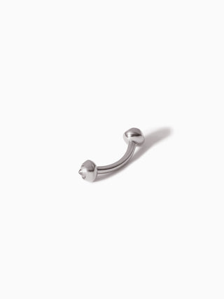 Stud Diamond Curved Barbell White