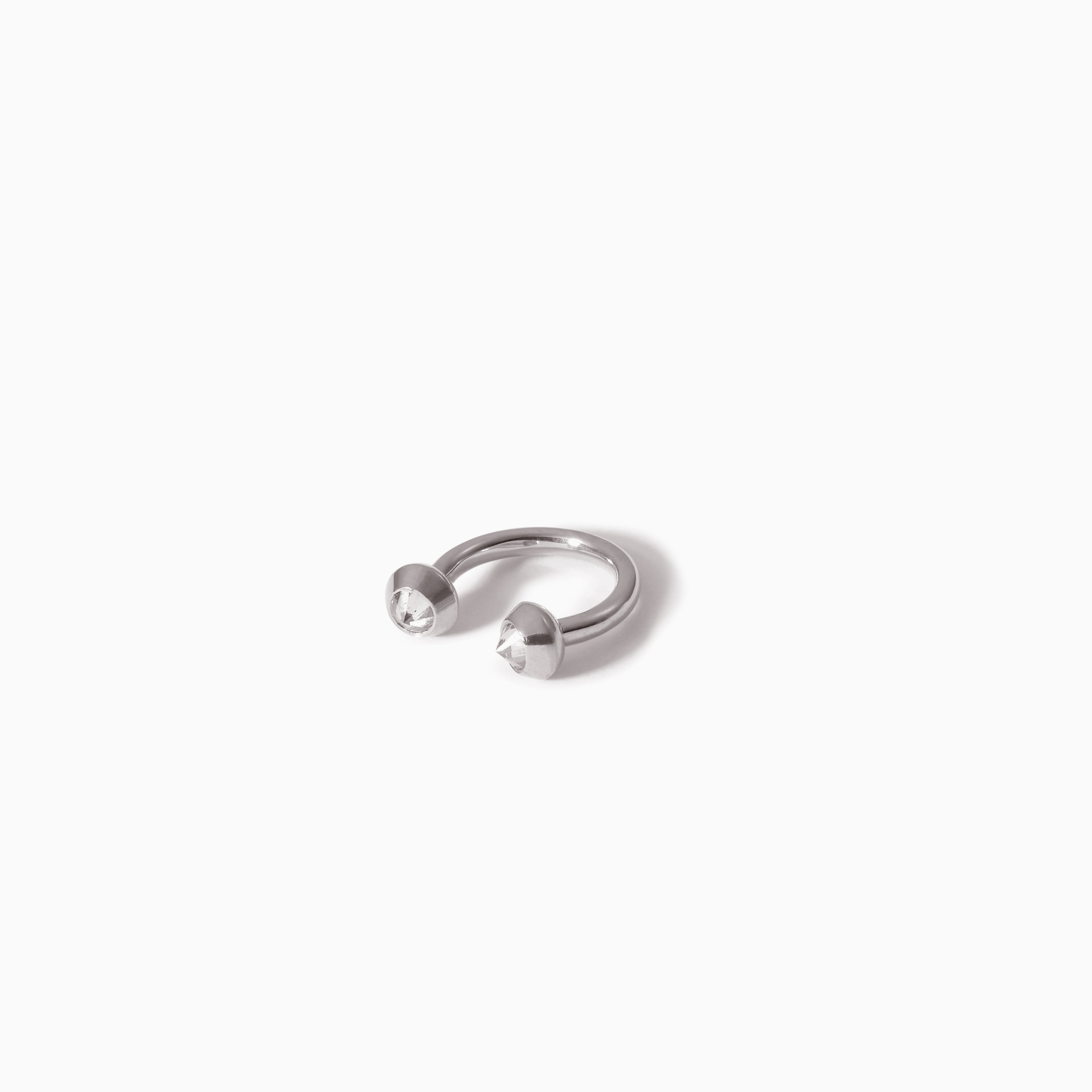 Stud Diamond Circular Barbell White