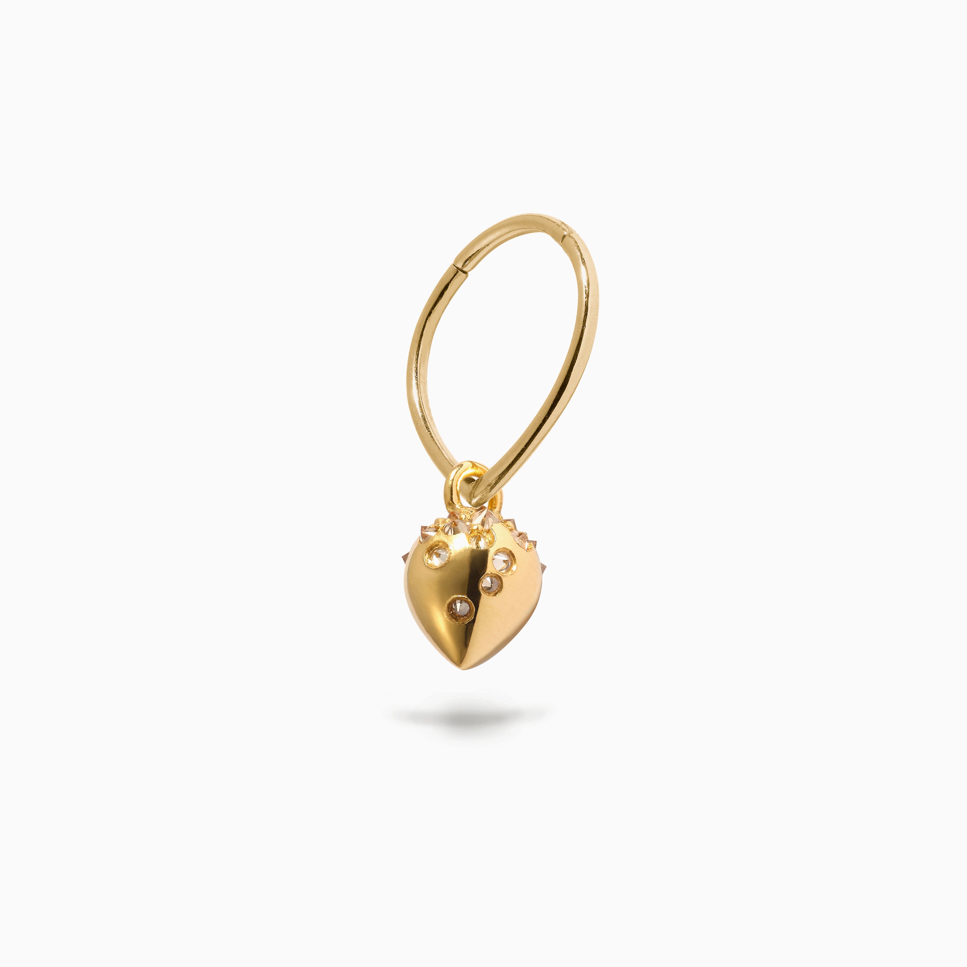 Teardrop Studded Teardrop Hanger Hoop YG