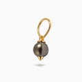 Studded Pearl Teardrop Hoop Black