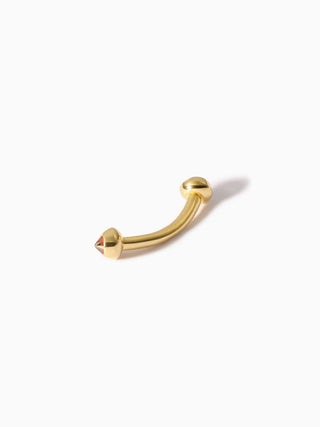 Stud Diamond Curved Bellybutton Barbell S Cognac