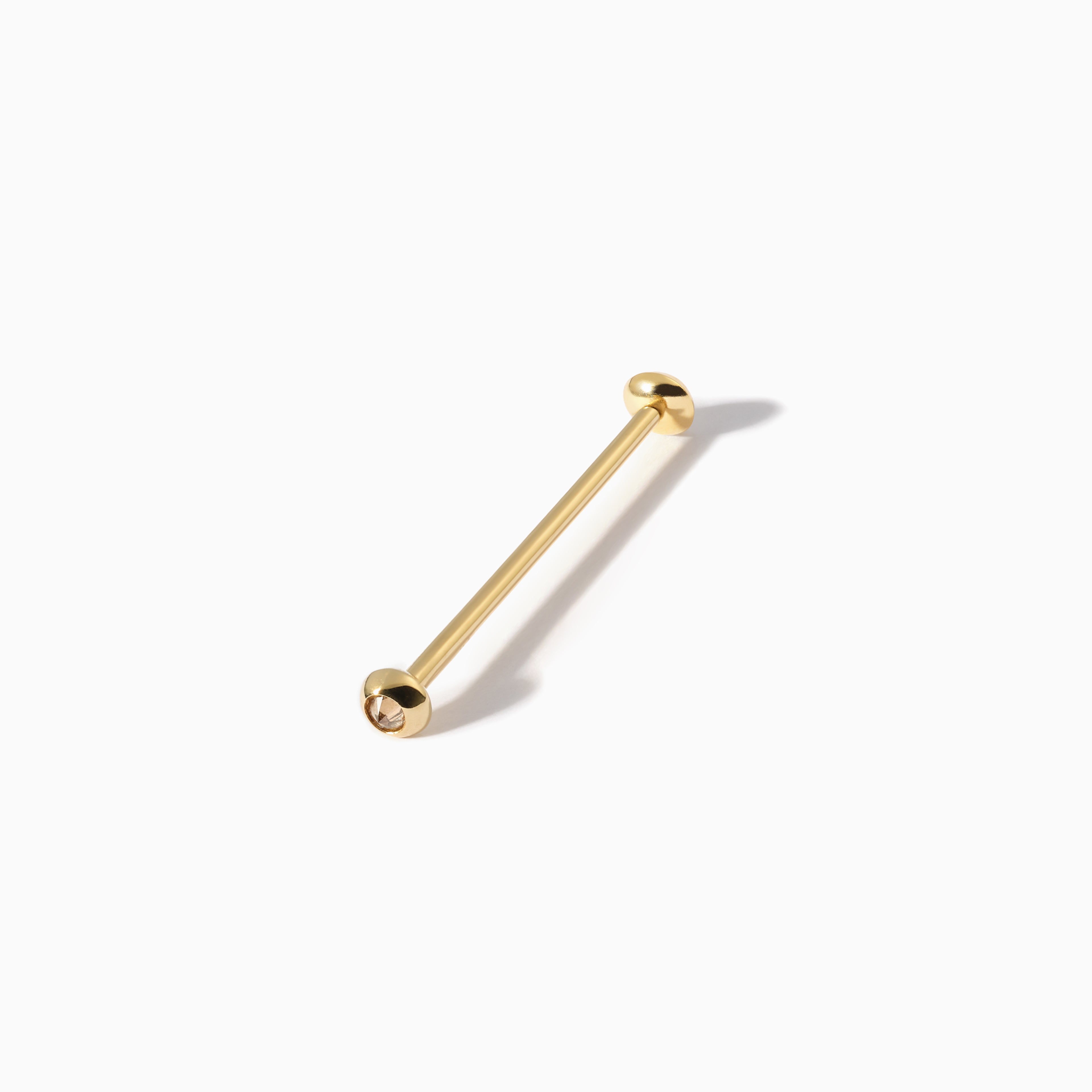 Stud Diamond Industrial Barbell S Champagne