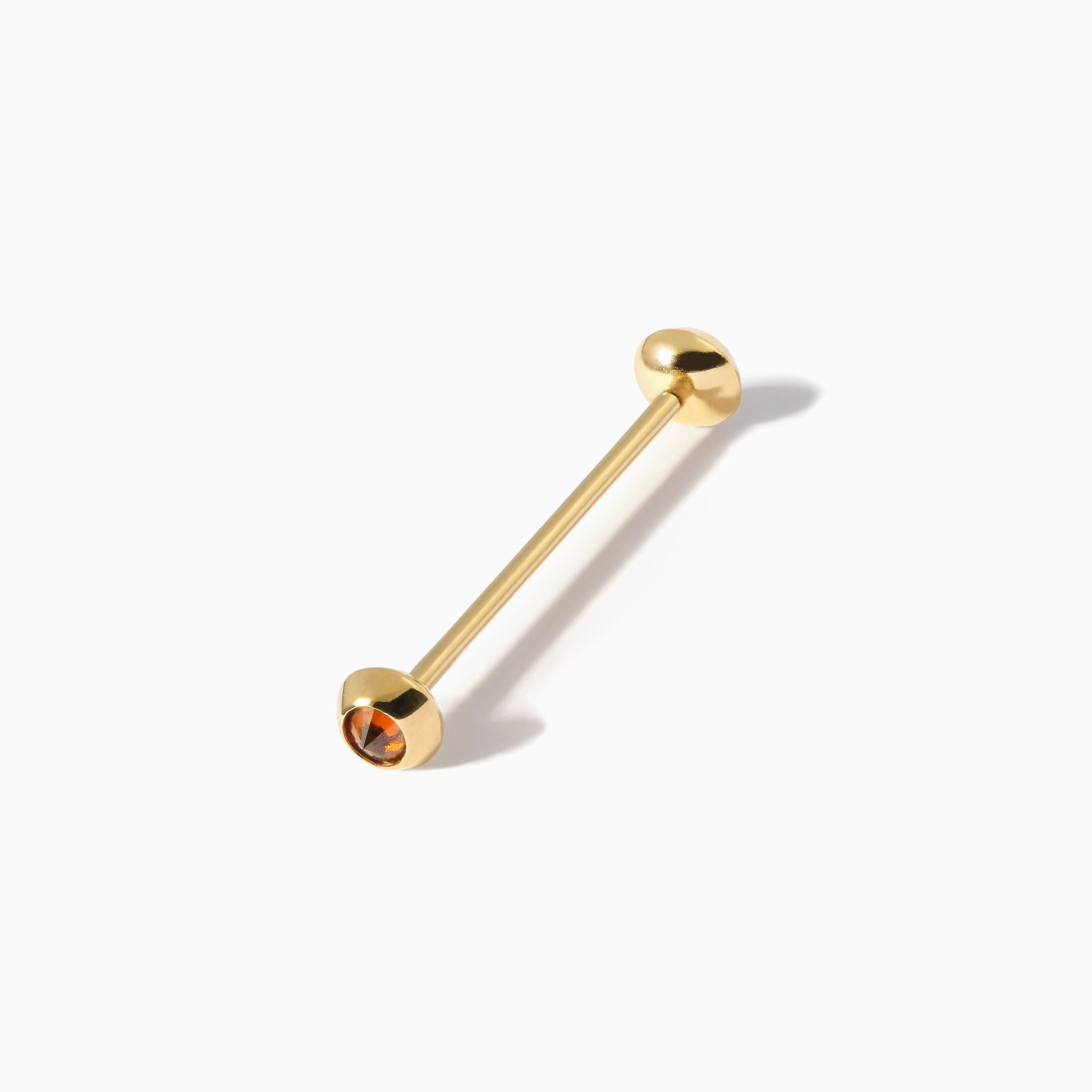 Stud Diamond Industrial Barbell M Cognac