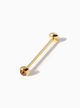 Stud Diamond Industrial Barbell M Cognac