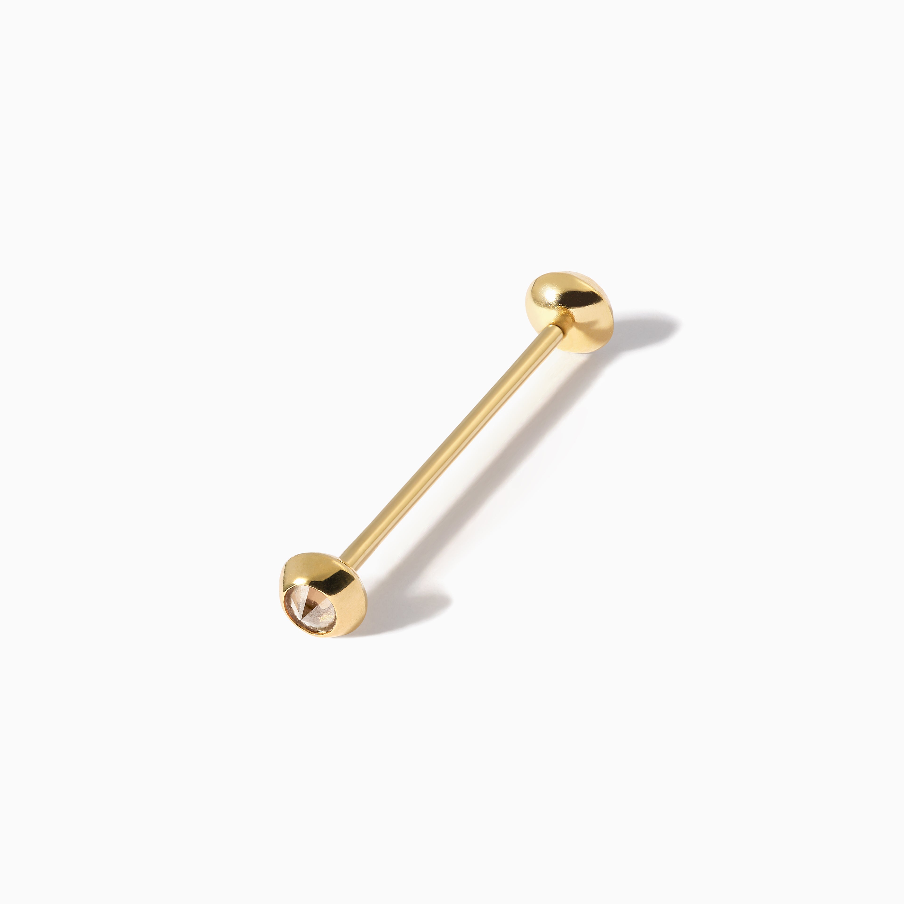 Stud Diamond Industrial Barbell M Champagne