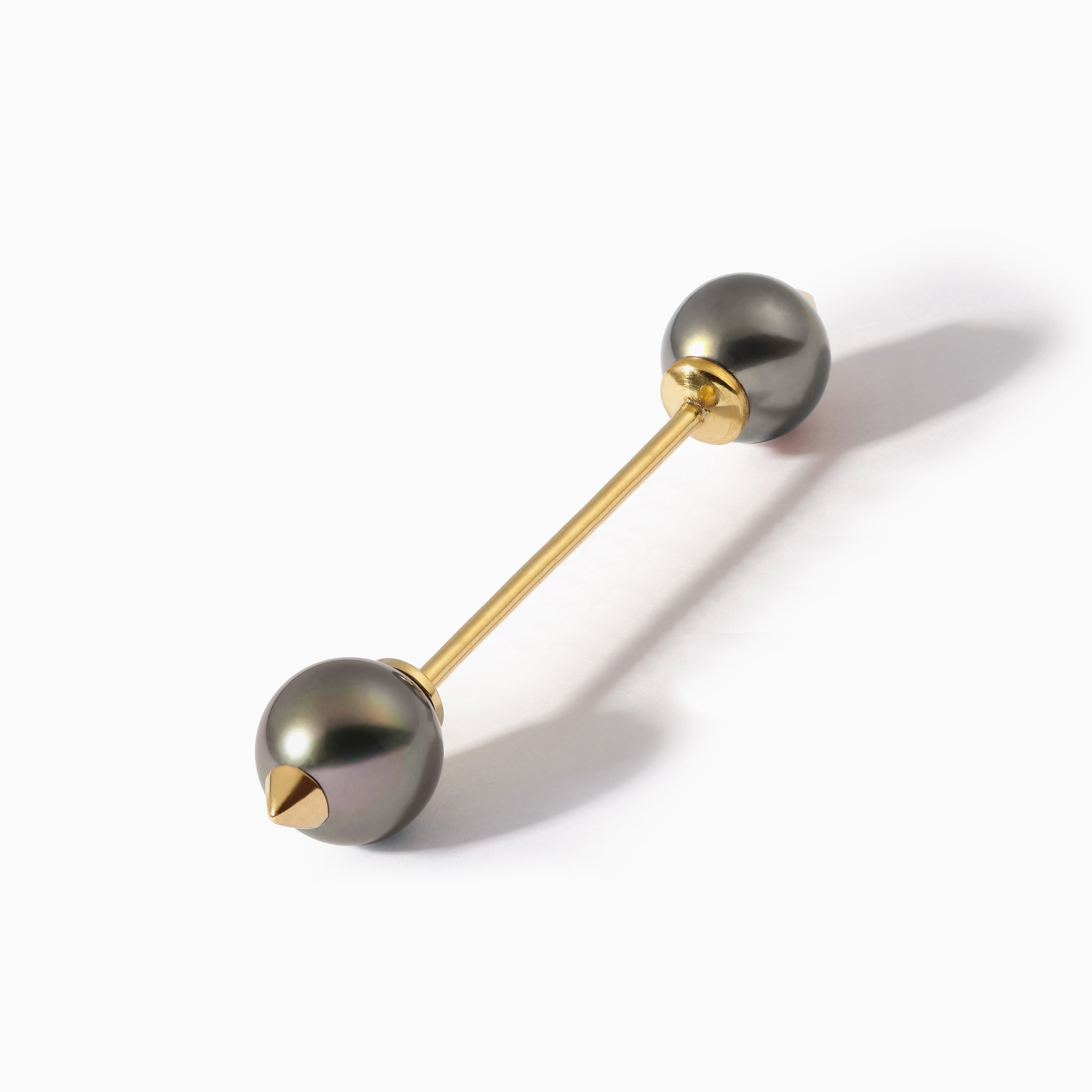 Studded Pearl Industrial Barbell S Black