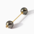 Diamond Studded Pearl Industrial Barbell L Black