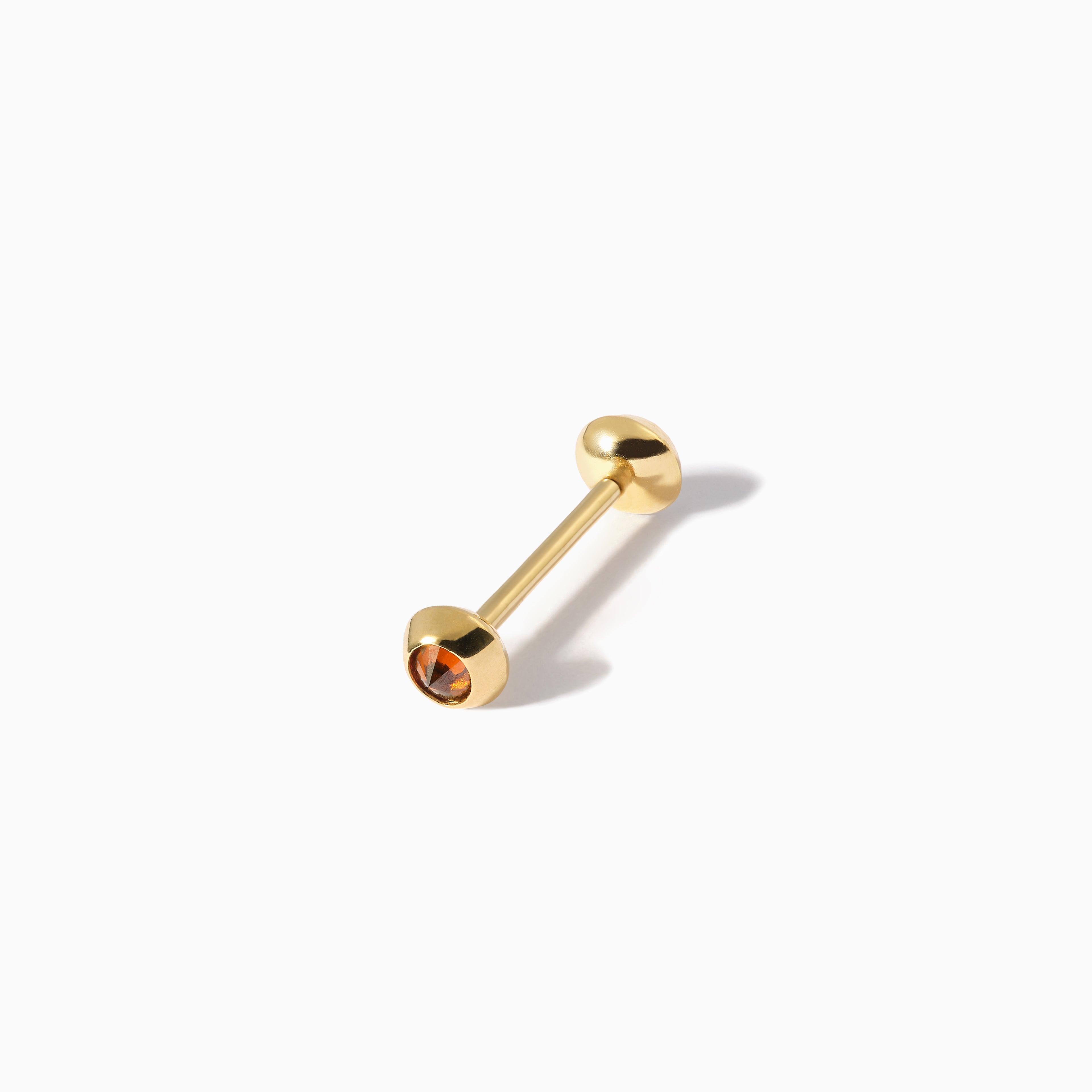 Stud Diamond Nipple Barbell L Cognac