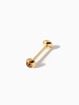 Stud Diamond Nipple Barbell L Cognac