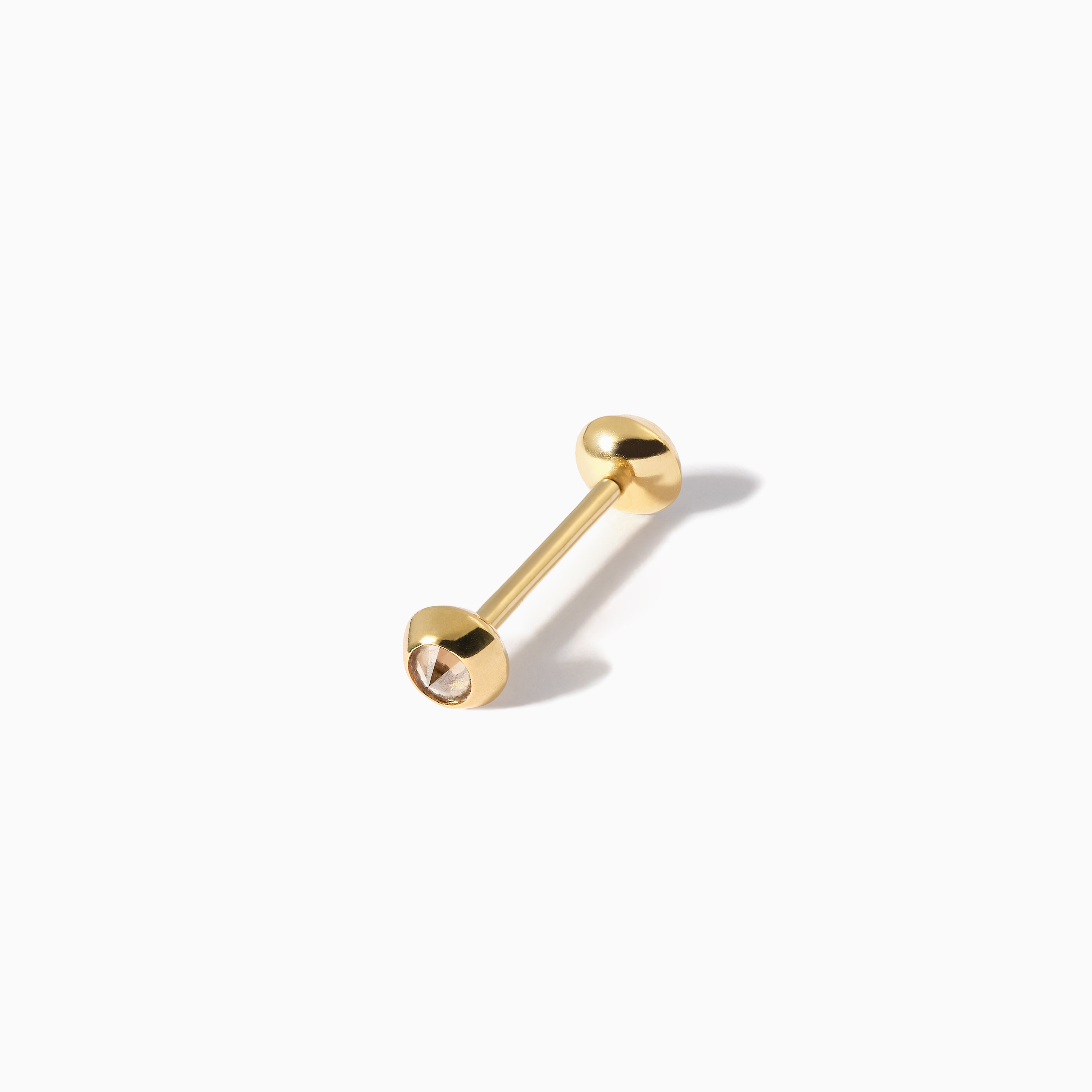 Stud Diamond Nipple Barbell L Champagne