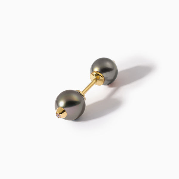 Diamond Studded Pearl Barbell S Black