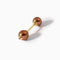 Diamond Studded Pearl Nipple Barbell S Brown
