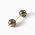 Studded Pearl Nipple Barbell L Black