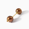 Diamond Studded Pearl Nipple Barbell L Brown