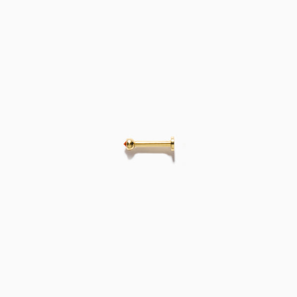 Starman Flatback Barbell Cognac Bezel Set YG