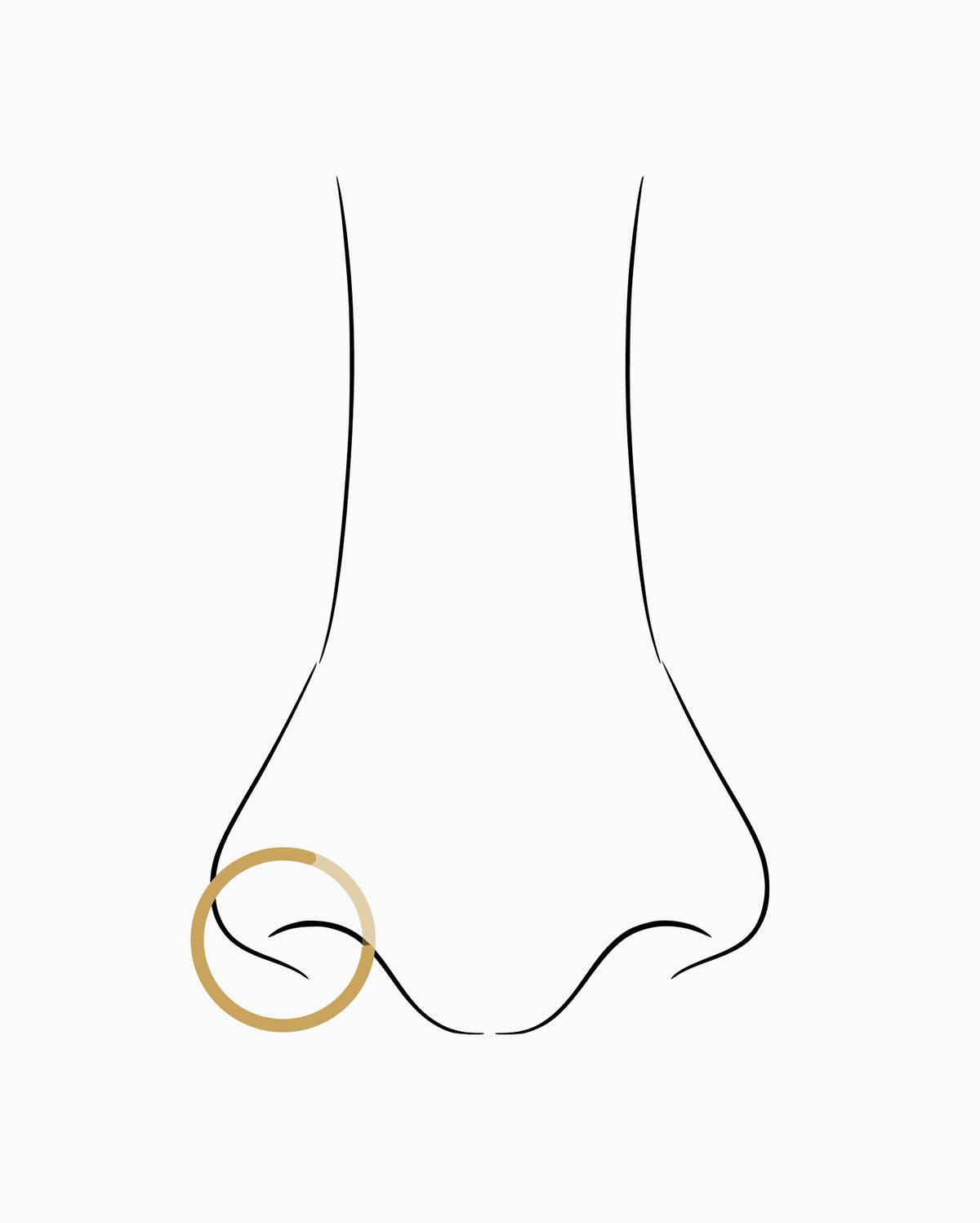 Nostril piercing placement diagram