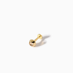 Stud Diamond Flatback Barbell L Champagne YG