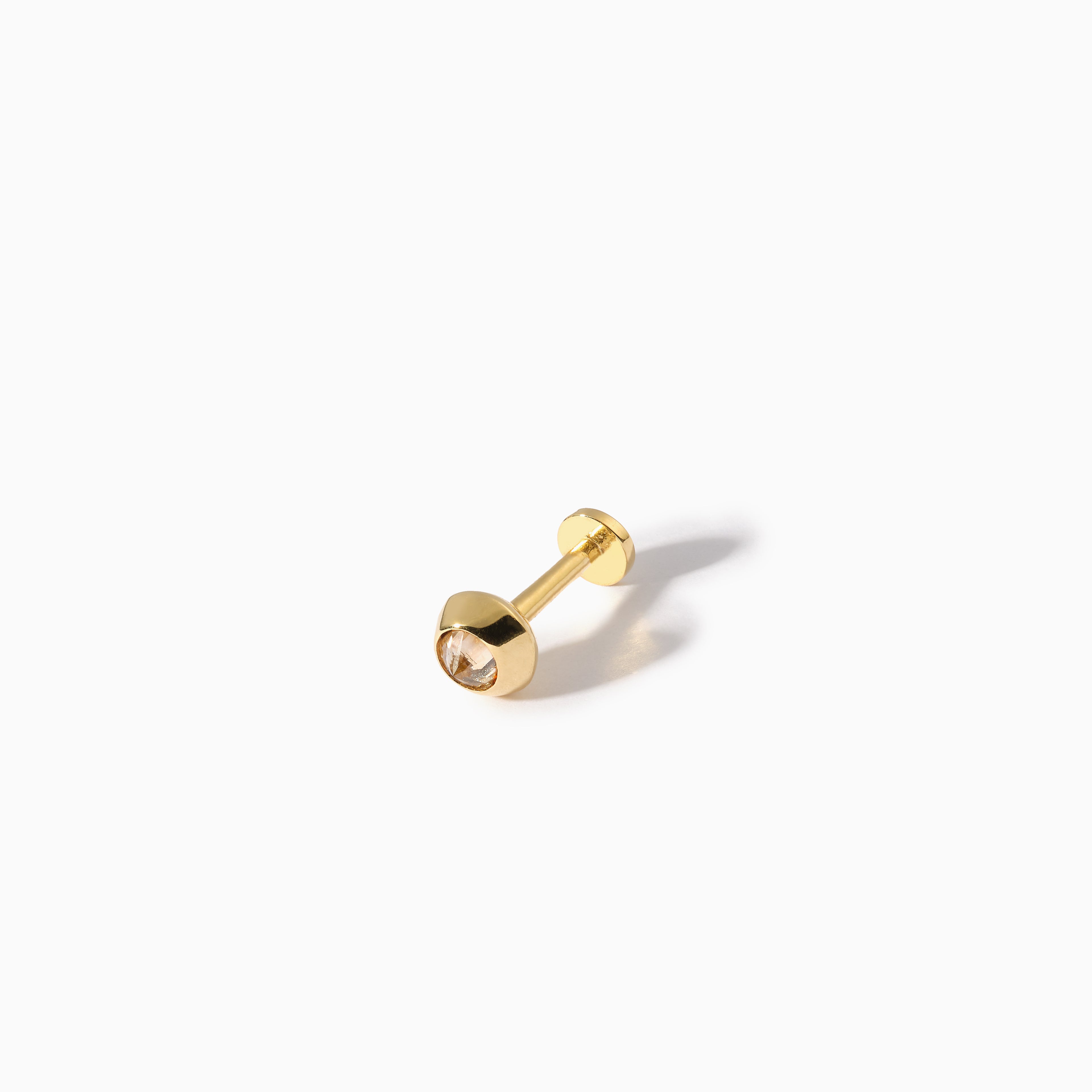 Stud Diamond Flatback Barbell L Champagne