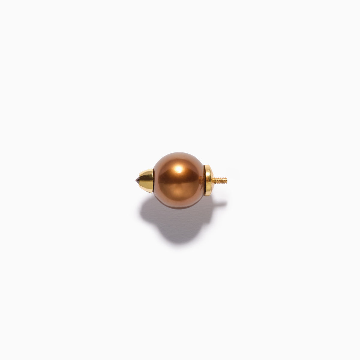 Diamond Studded Pearl End S Brown