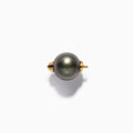 Diamond Studded Pearl End L Black