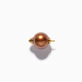 Diamond Studded Pearl End L Brown