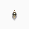 Diamond Studded Pearl Hanger Black