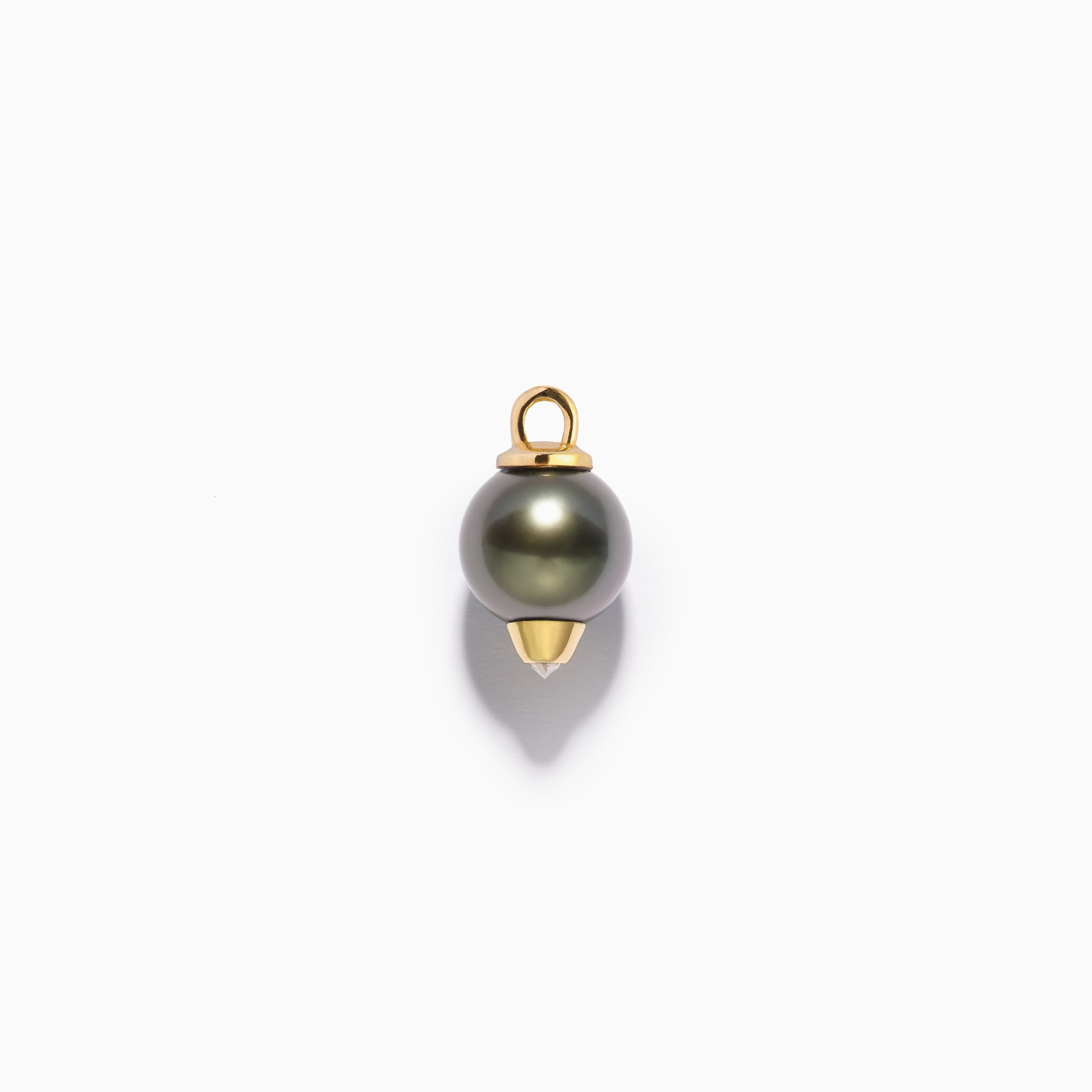 Diamond Studded Pearl Hanger Black